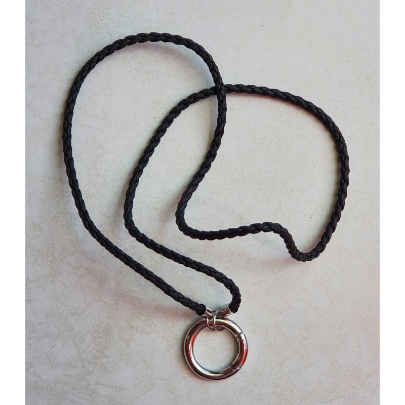 Lederimitat Kette für Wechselschmuck schwarz