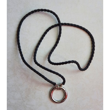 Lederimitat Kette für Wechselschmuck schwarz