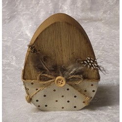 Holz Ei mit Feder 2