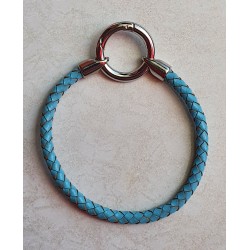 Leder Armband mit Wechselanhänger türkis