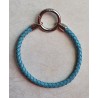Leder Armband mit Wechselanhänger türkis