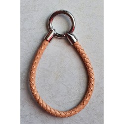 Leder Armband mit Wechselanhänger apricot