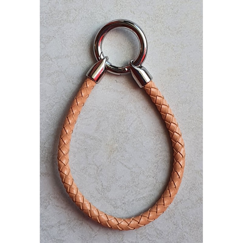Leder Armband mit Wechselanhänger apricot