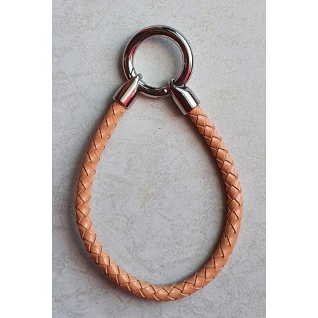 Leder Armband mit Wechselanhänger apricot
