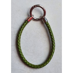 Leder Armband mit Wechselanhänger grün