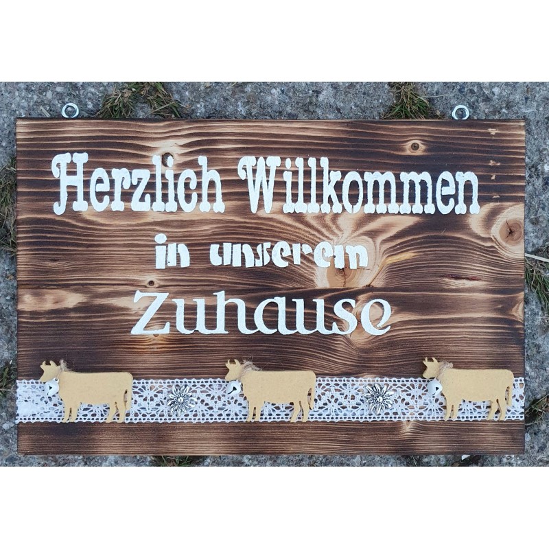 Schild Willkommen....