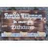 Schild Willkommen....