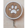 Holz Haken Cat braun/weiss