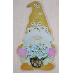 Holz Schild Wichtel gelb