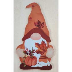 Holz Schild Wichtel orange