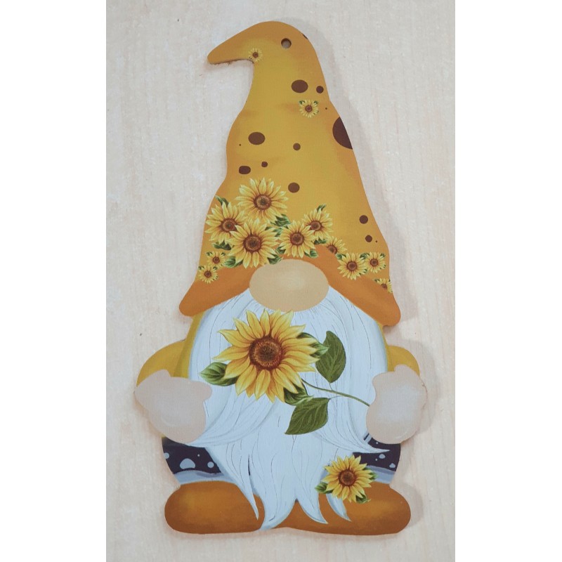 Holz Schild Wichtel gelb