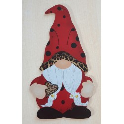Holz Schild Wichtel rot