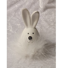 Kaninchen mit Federn weiss 2