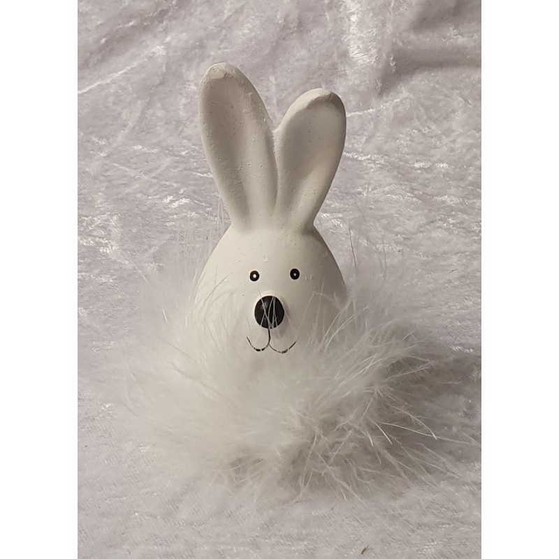 Kaninchen mit Federn weiss 2