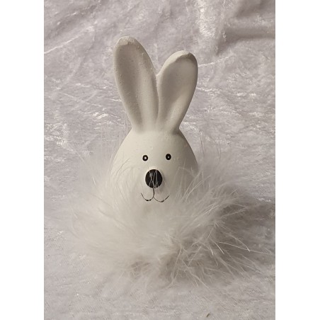 Kaninchen mit Federn weiss 2