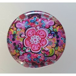 Cabochon 30 mm Blumen pink
