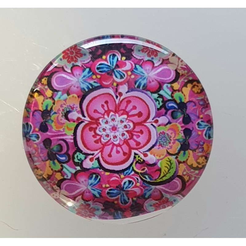 Cabochon 30 mm Blumen pink