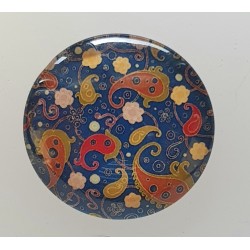 Cabochon 30 mm Paisley Muster blau