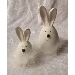Kaninchen mit Federn weiss 2