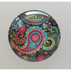 Cabochon 30 mm Paisley Muster pink