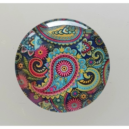 Cabochon 30 mm Paisley Muster pink