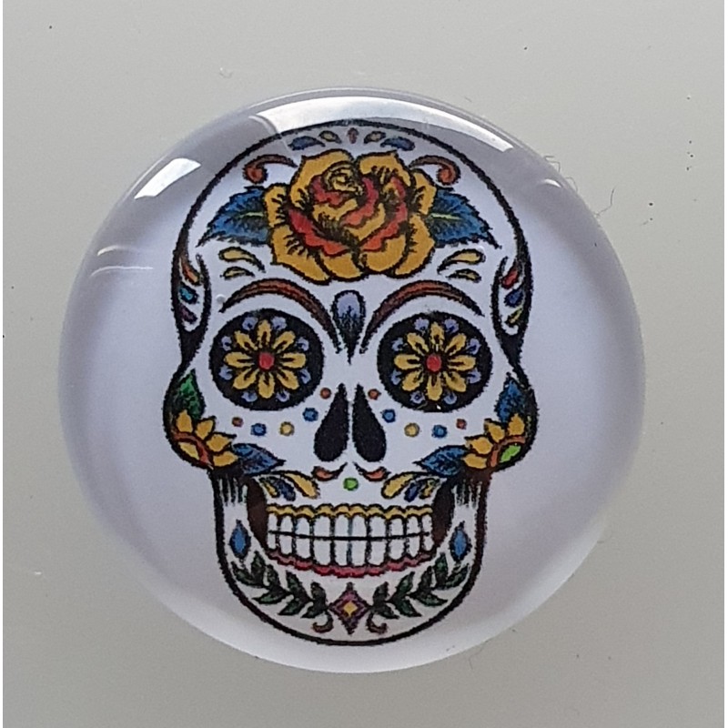 Cabochon 30 mm Totenkopf gelb