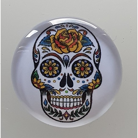 Cabochon 30 mm Totenkopf gelb