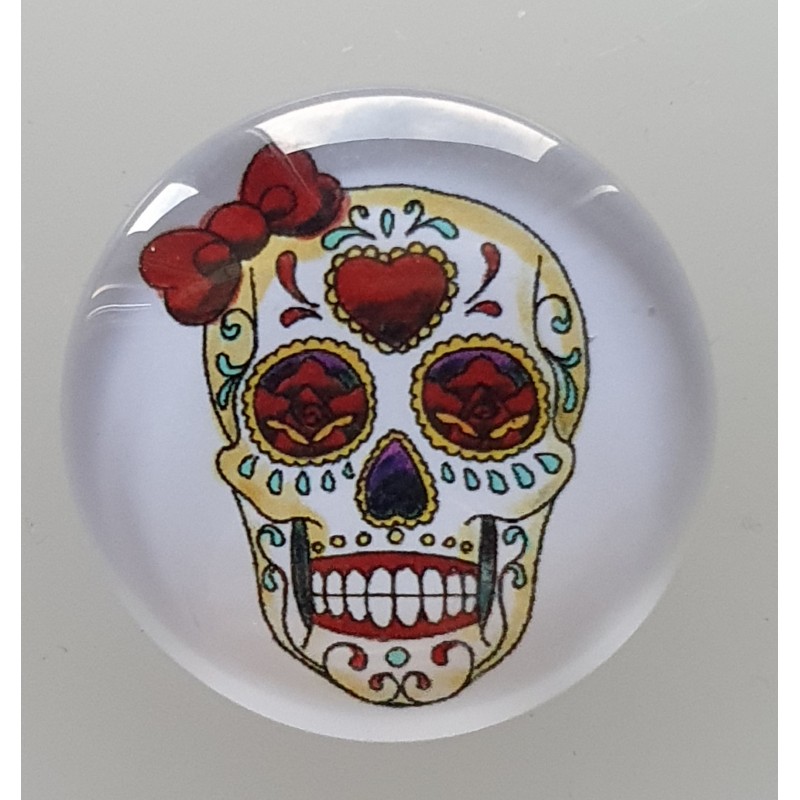 Cabochon 30 mm Totenkopf Herz