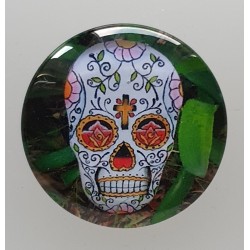 Cabochon 30 mm Totenkopf grün