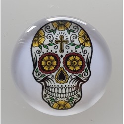 Cabochon 30 mm Totenkopf gelb