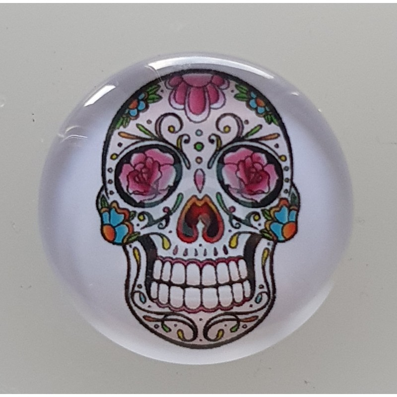 Cabochon 30 mm Totenkopf rosa
