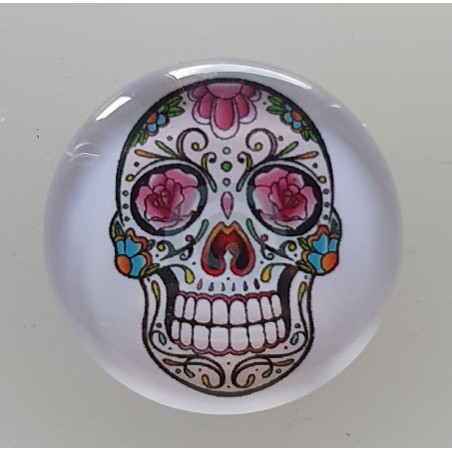 Cabochon 30 mm Totenkopf rosa