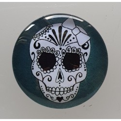 Cabochon 30 mm Totenkopf gau