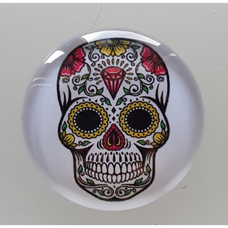 Cabochon 30 mm Totenkopf gelb