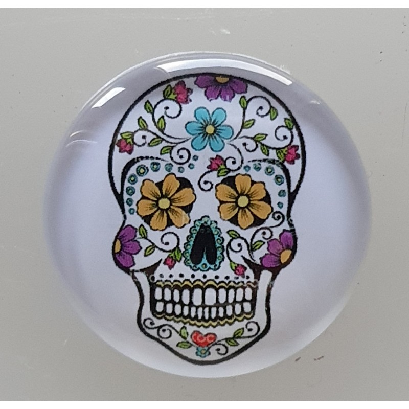 Cabochon 30 mm Totenkopf türkis