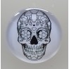 Cabochon 30 mm Totenkopf schwarz/weiss