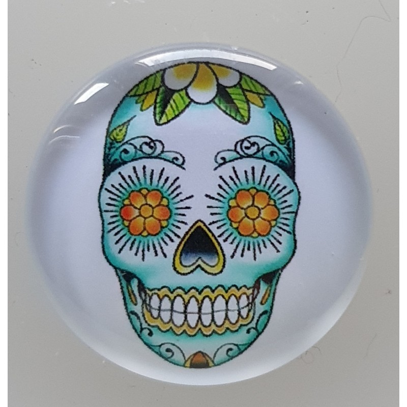 Cabochon 30 mm Totenkopf türkis