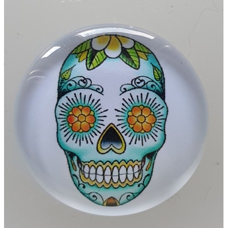 Cabochon 30 mm Totenkopf türkis