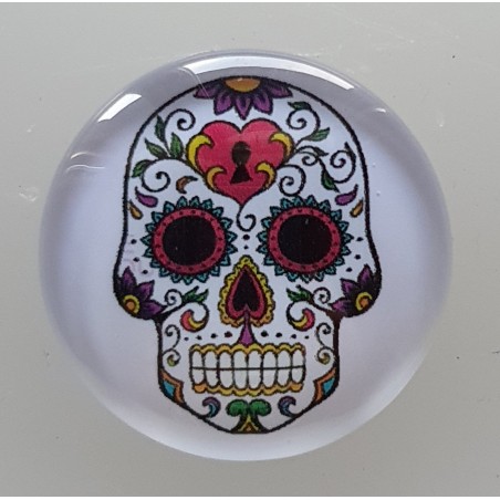 Cabochon 30 mm Totenkopf Herz