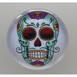 Cabochon 30 mm Totenkopf türkis