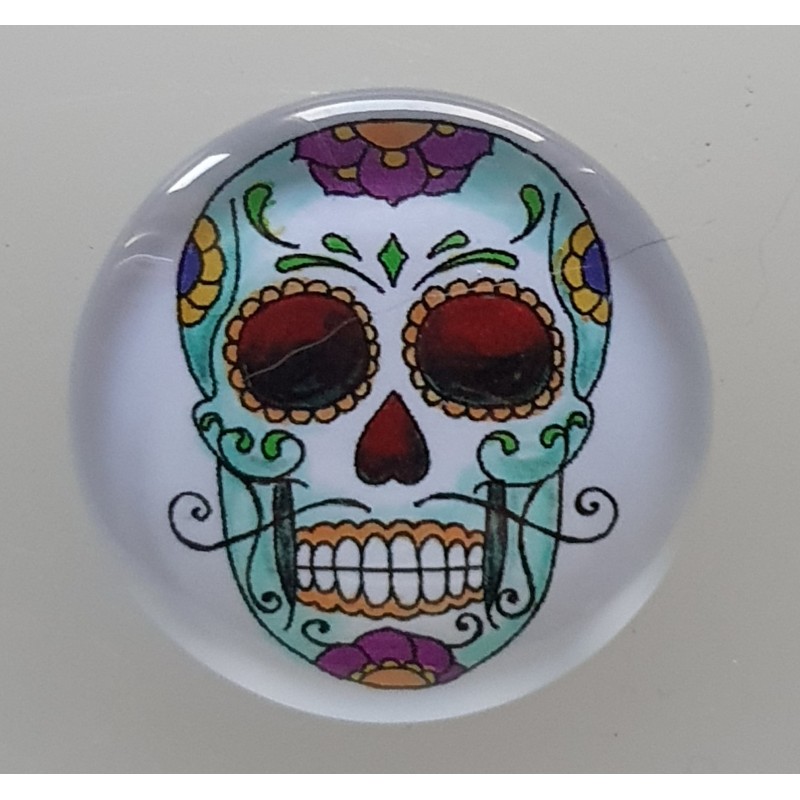 Cabochon 30 mm Totenkopf türkis