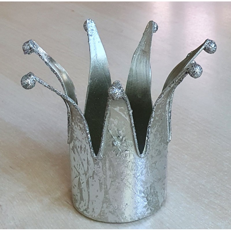 Metall Krone silberfarbig