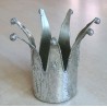 Metall Krone silberfarbig
