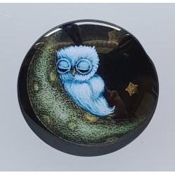Cabochon Eule schlafend