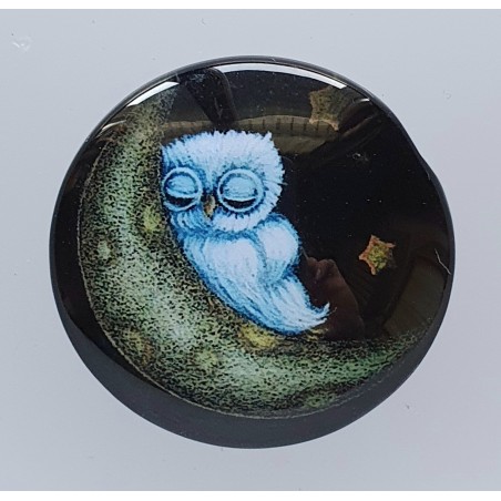Cabochon Eule schlafend