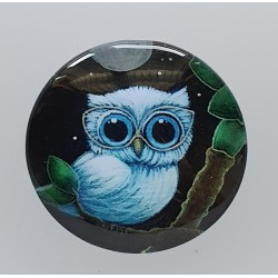 Cabochon Eule blau