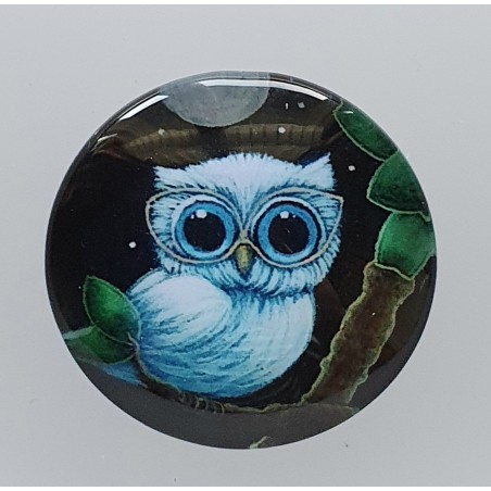 Cabochon Eule blau