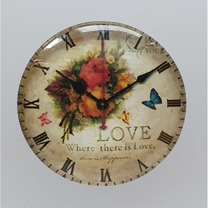 Cabochon Uhr Rosen