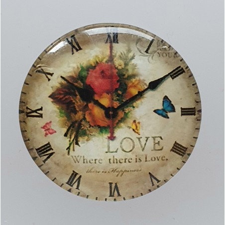 Cabochon Uhr Rosen
