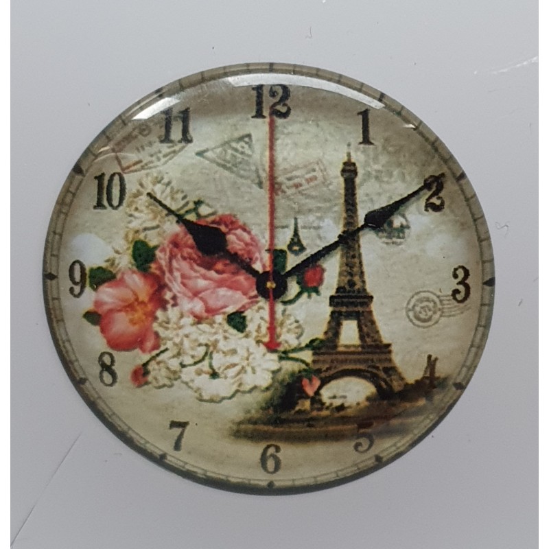 Cabochon Uhr Rosen/Eifelturm